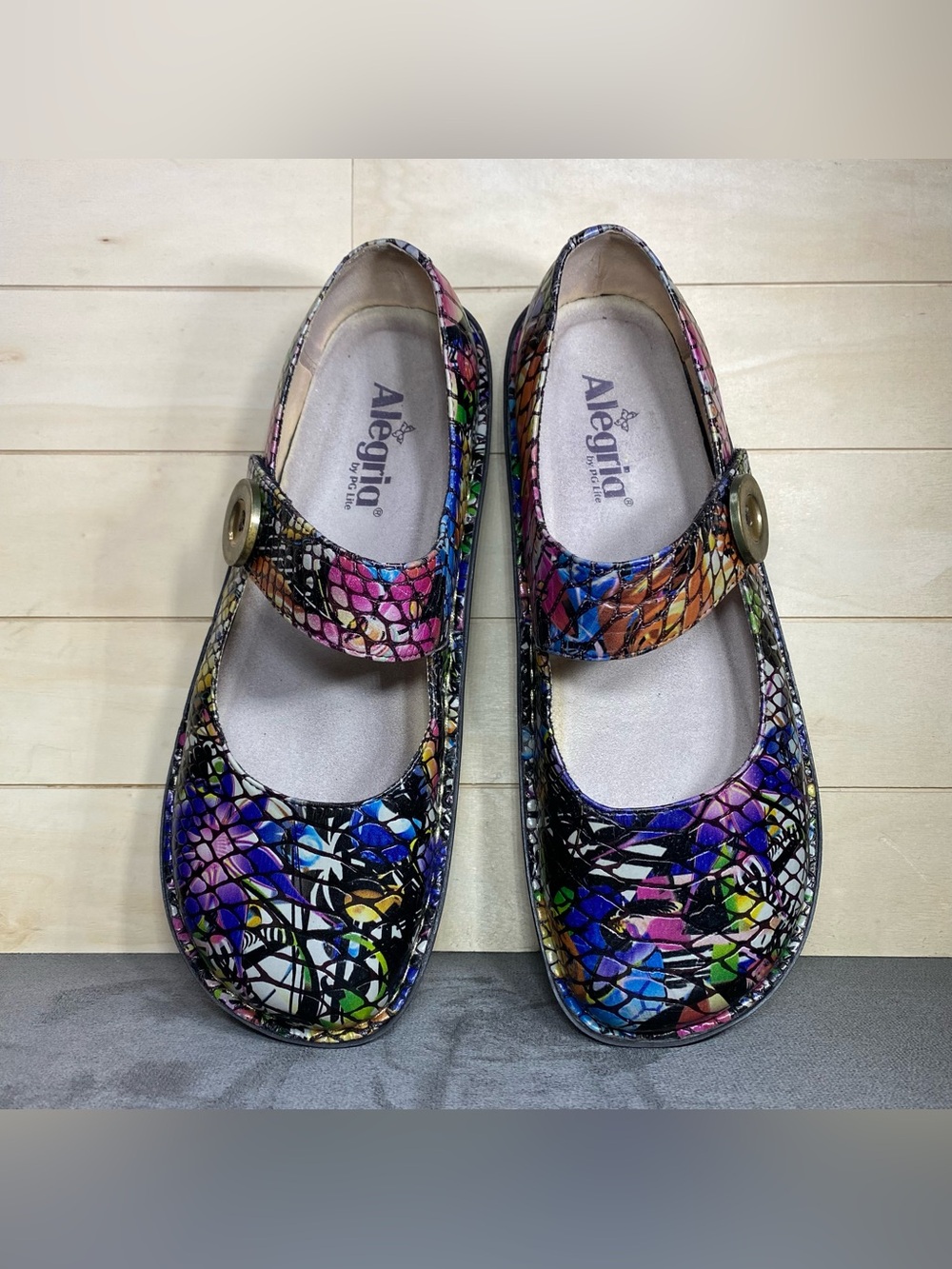 Alegria Paloma Mary Jane Multicolor Women's Size 10 Shoes EU40 Leather - Picture 8 of 11